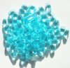 50 5x10mm Transparent Aqua Drop Beads